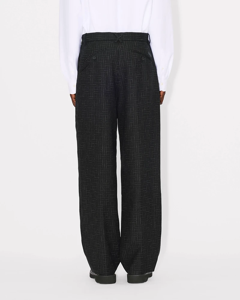 'KENZO Weave' straight tailored pants virgin wool jacquard