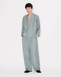 'KENZO Leaf Stripe' straight tailored pants virgin wool jacquard
