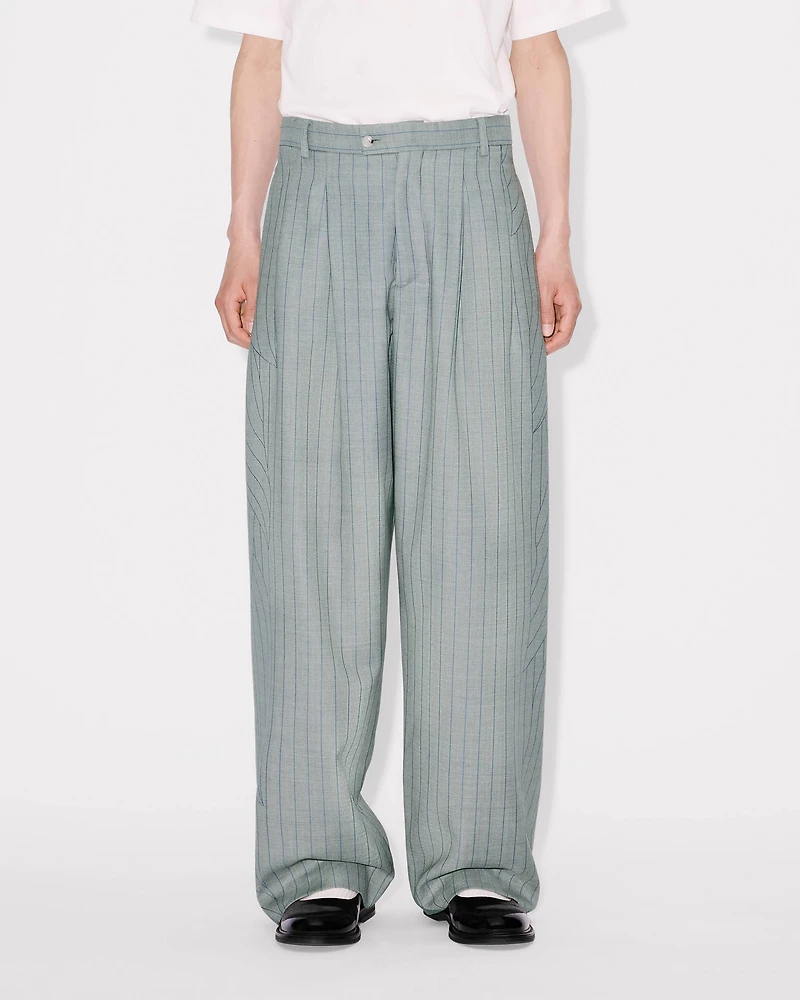 'KENZO Leaf Stripe' straight tailored pants virgin wool jacquard