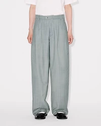 'KENZO Leaf Stripe' straight tailored pants virgin wool jacquard
