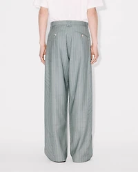 'KENZO Leaf Stripe' straight tailored pants virgin wool jacquard