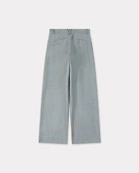 'KENZO Leaf Stripe' straight tailored pants virgin wool jacquard