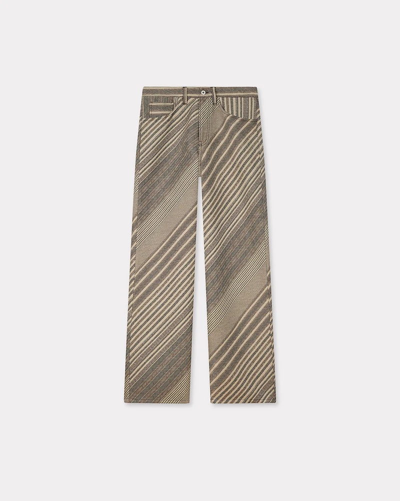 'KENZO Diagonal Stripe' turn up wide fit pants