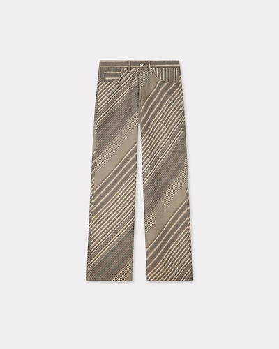 'KENZO Diagonal Stripe' turn up wide fit pants