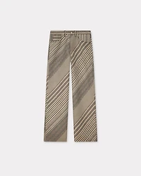 'KENZO Diagonal Stripe' turn up wide fit pants