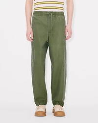 'KENZO Elephant Logo' embroidered cargo jogpants coated cotton