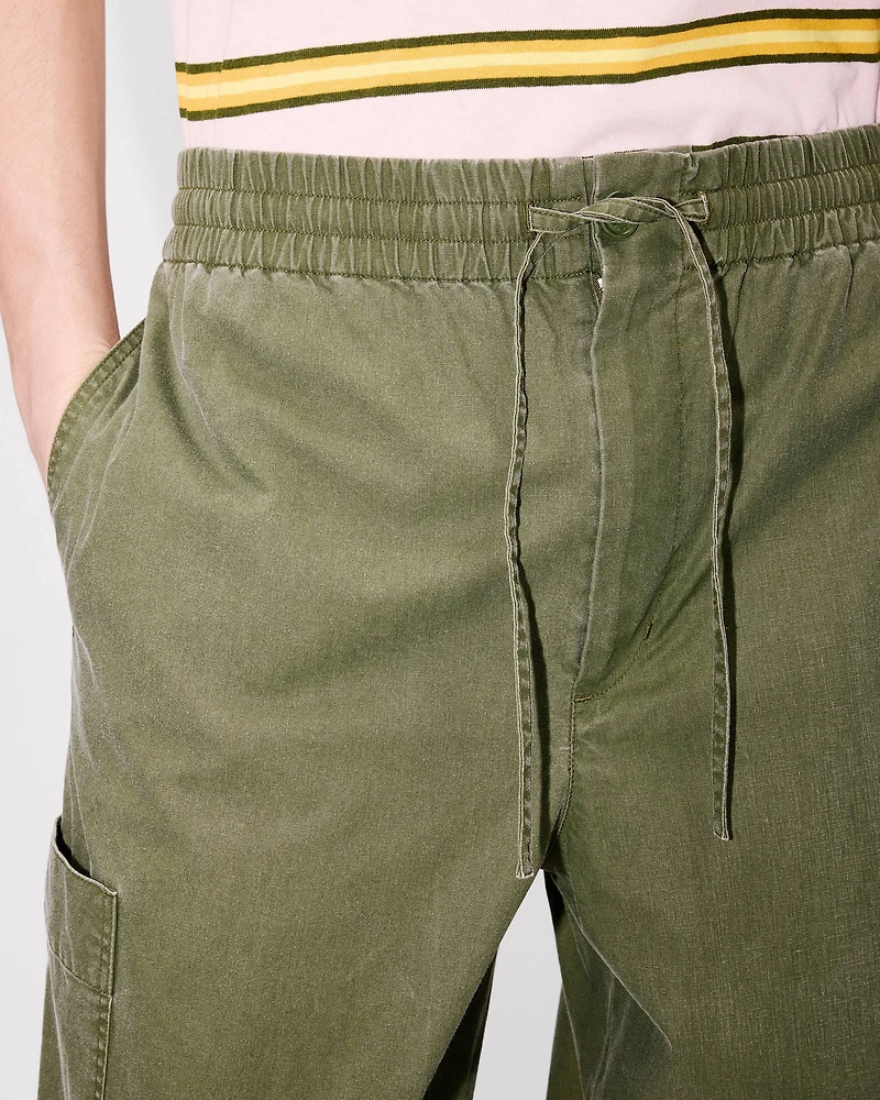 'KENZO Elephant Logo' embroidered cargo jogpants coated cotton