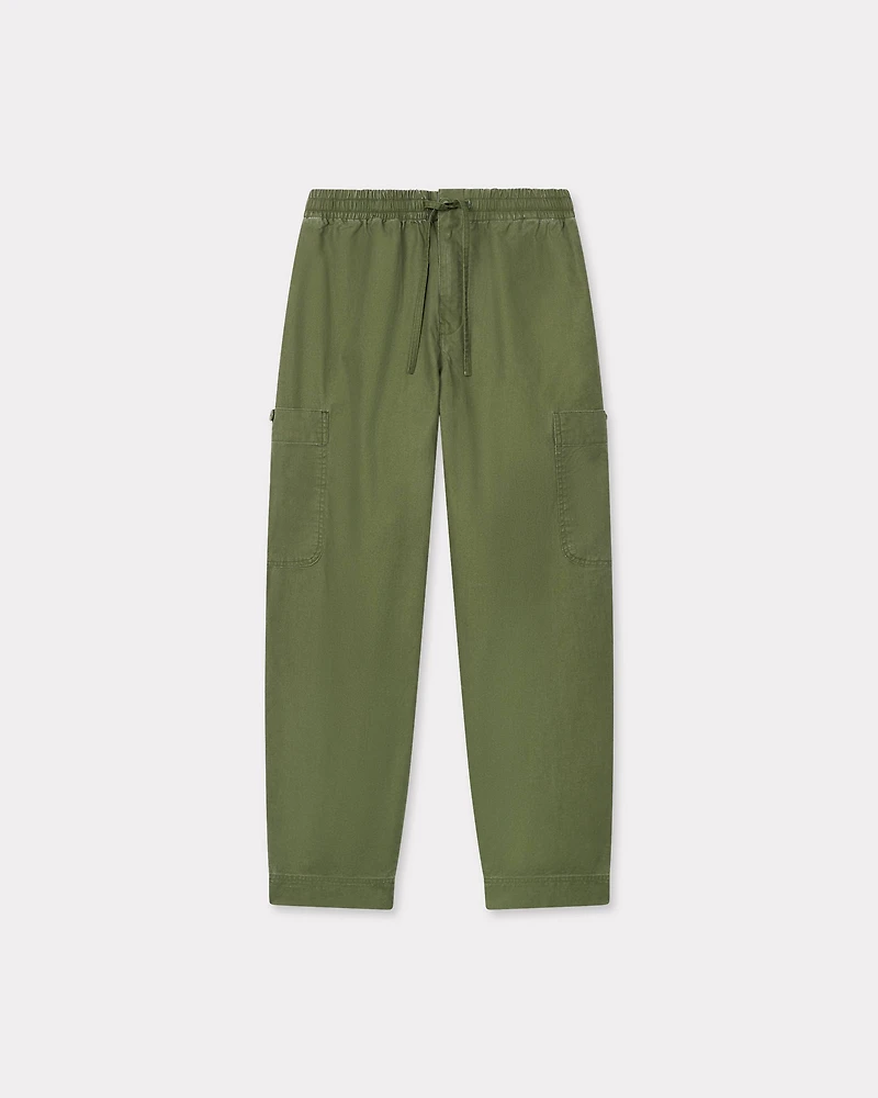 'KENZO Elephant Logo' embroidered cargo jogpants coated cotton