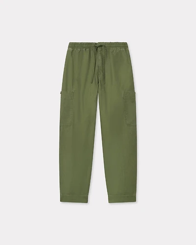 'KENZO Elephant Logo' embroidered cargo jogpants coated cotton