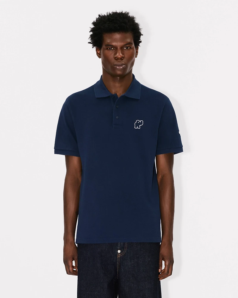 'KENZO Elephant Logo' embroidered slim polo cotton