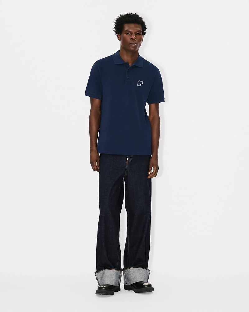 'KENZO Elephant Logo' embroidered slim polo cotton