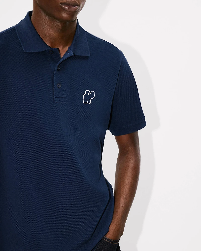 'KENZO Elephant Logo' embroidered slim polo cotton