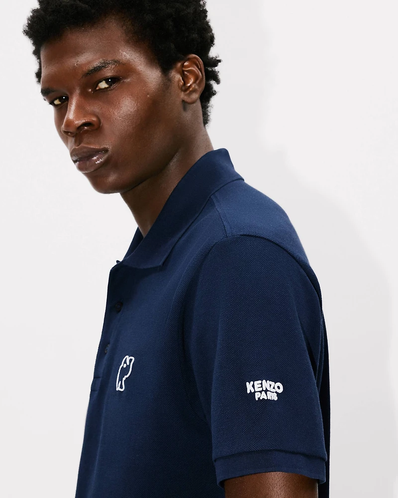 'KENZO Elephant Logo' embroidered slim polo cotton