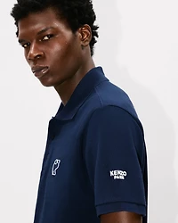 'KENZO Elephant Logo' embroidered slim polo cotton