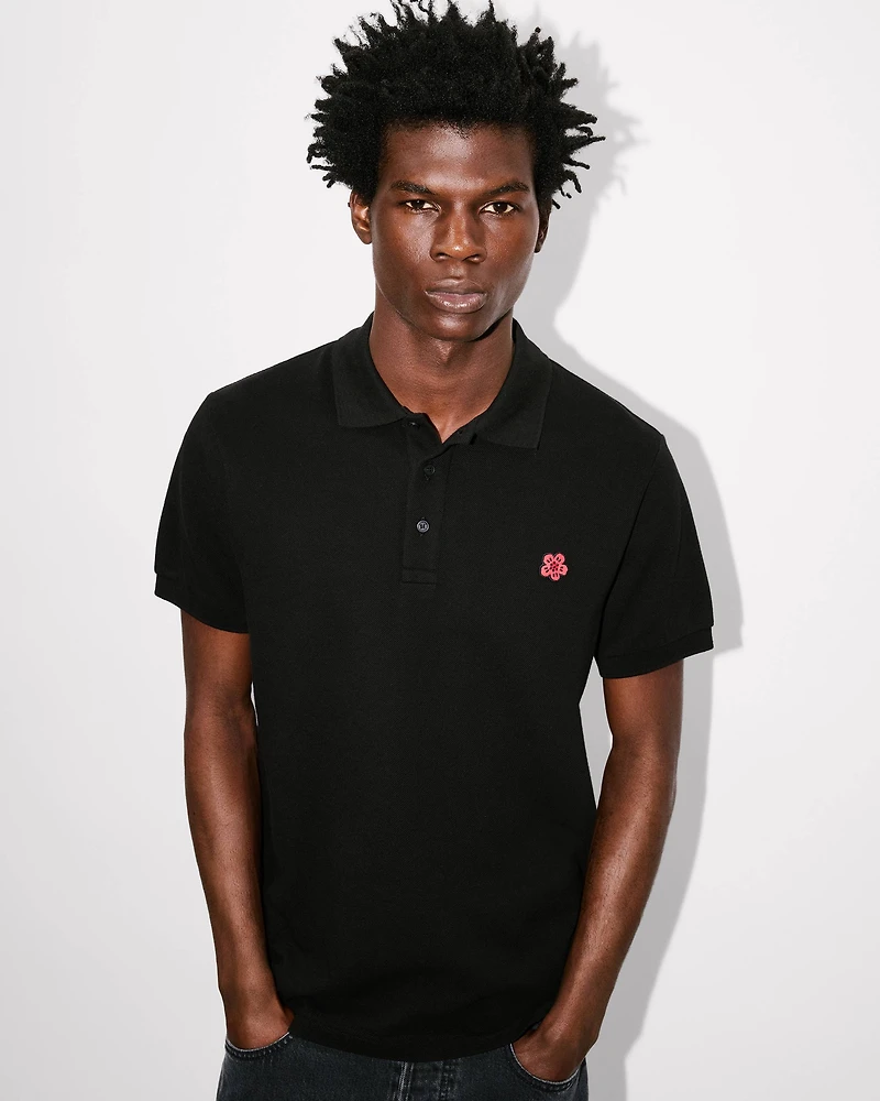 'Boke Flower' embroidered slim polo