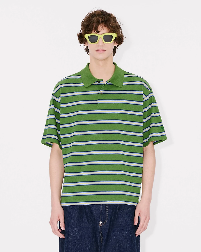 'KENZO Coast Lines' embroidered boxy polo cotton linen