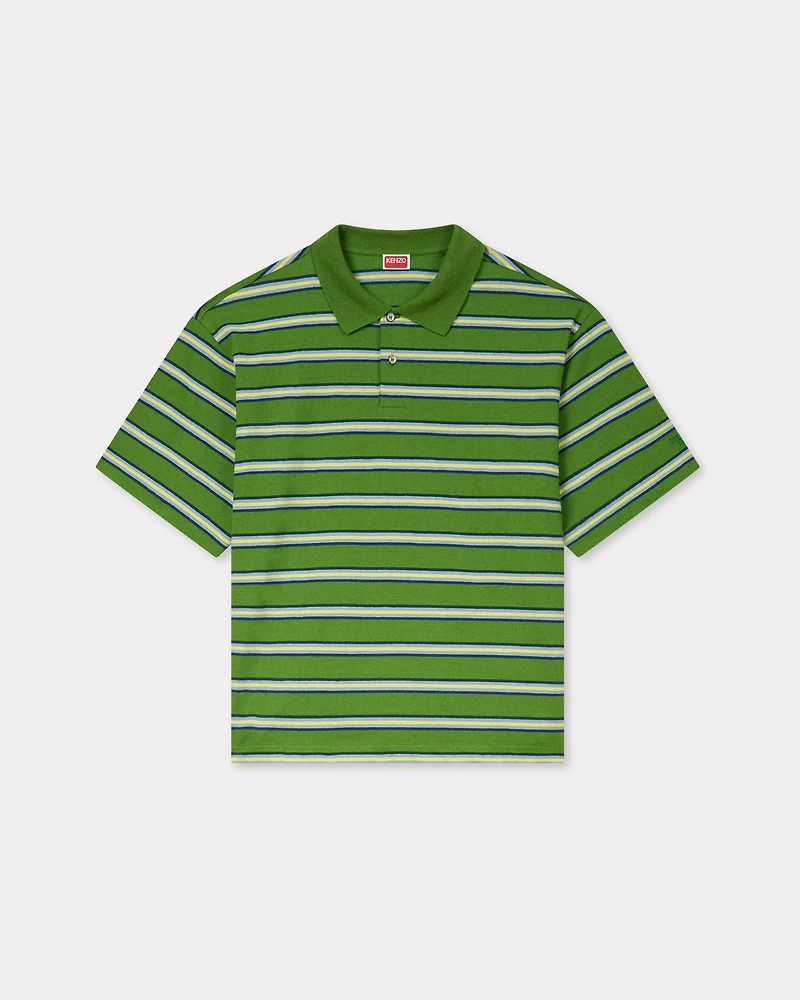 'KENZO Coast Lines' embroidered boxy polo cotton linen