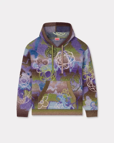 'Kenzo x Futura 2000' knitted hoodie mixed wool