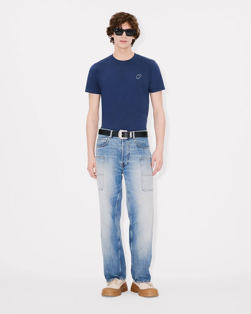'KENZO Elephant Logo' embroidered slim T-shirt