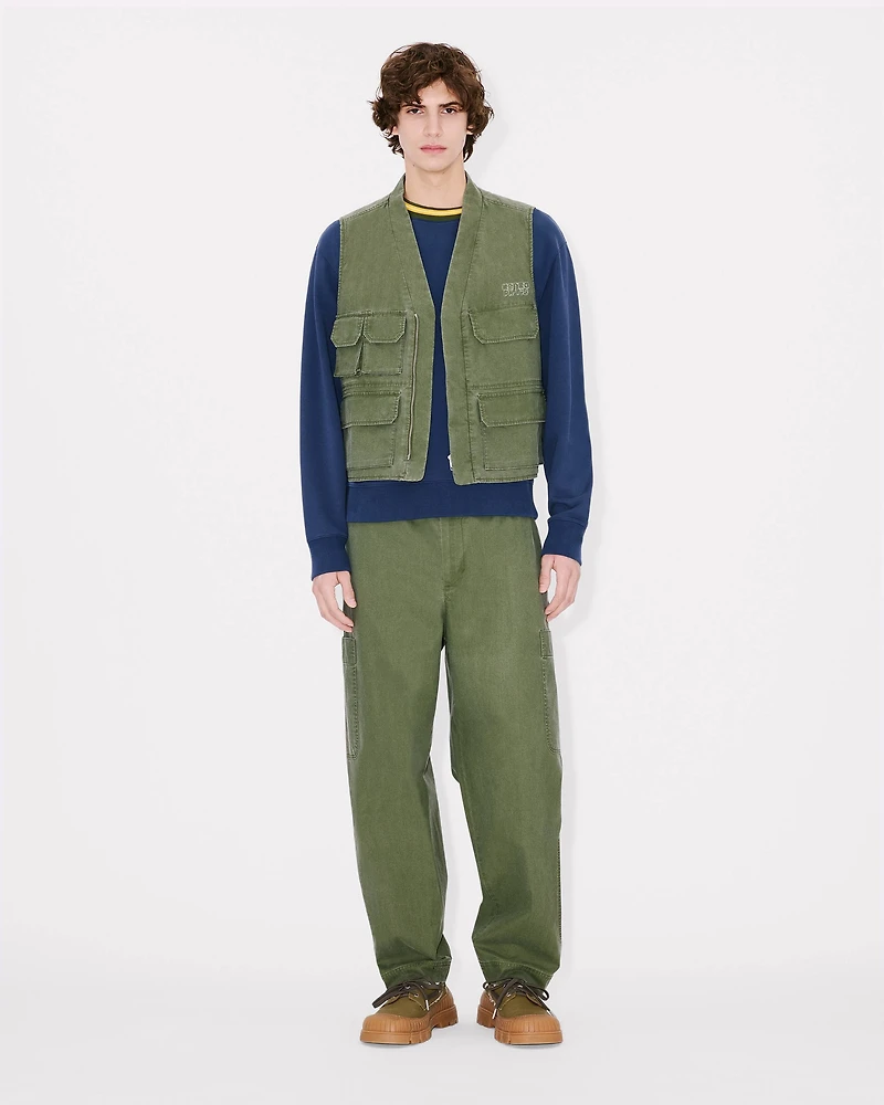 'KENZO Elephant Logo' embroidered multipocket gilet coated cotton