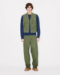 'KENZO Elephant Logo' embroidered multipocket gilet coated cotton