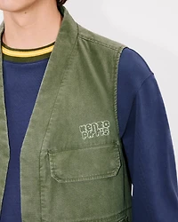 'KENZO Elephant Logo' embroidered multipocket gilet coated cotton