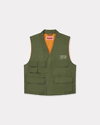 'KENZO Elephant Logo' embroidered multipocket gilet coated cotton