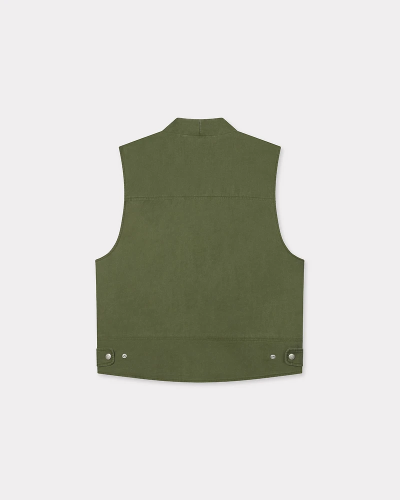 'KENZO Elephant Logo' embroidered multipocket gilet coated cotton