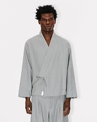 'KENZO Leaf Stripe' kimono jacket wool jacquard