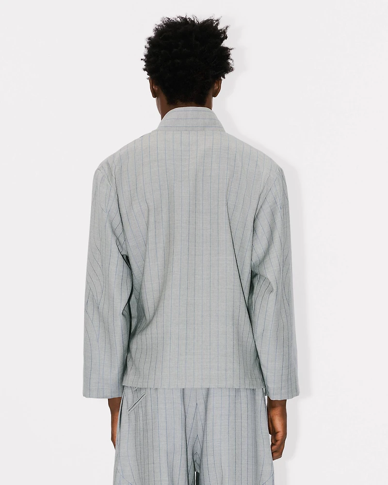 'KENZO Leaf Stripe' kimono jacket wool jacquard