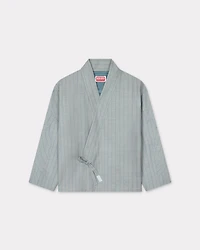 'KENZO Leaf Stripe' kimono jacket wool jacquard