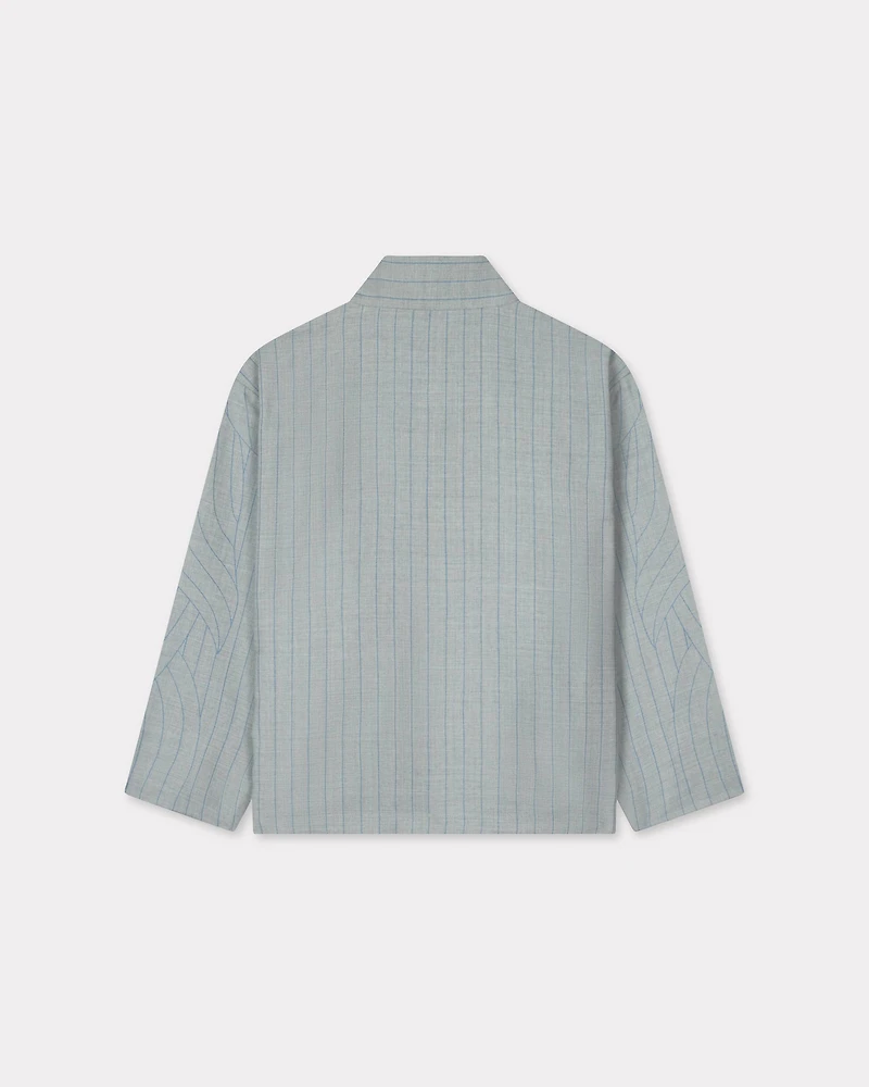 'KENZO Leaf Stripe' kimono jacket wool jacquard