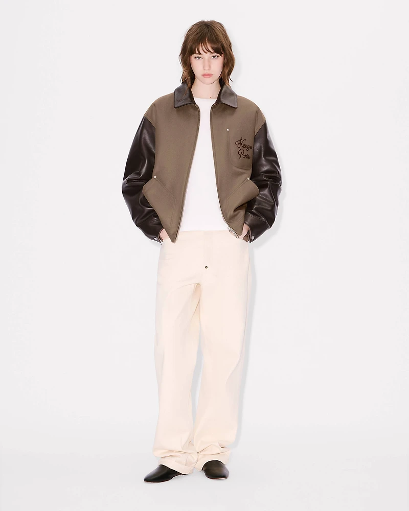 'KENZO Paris Chainstitch' genderless blouson wool and leather