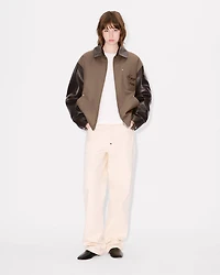 'KENZO Paris Chainstitch' genderless blouson wool and leather