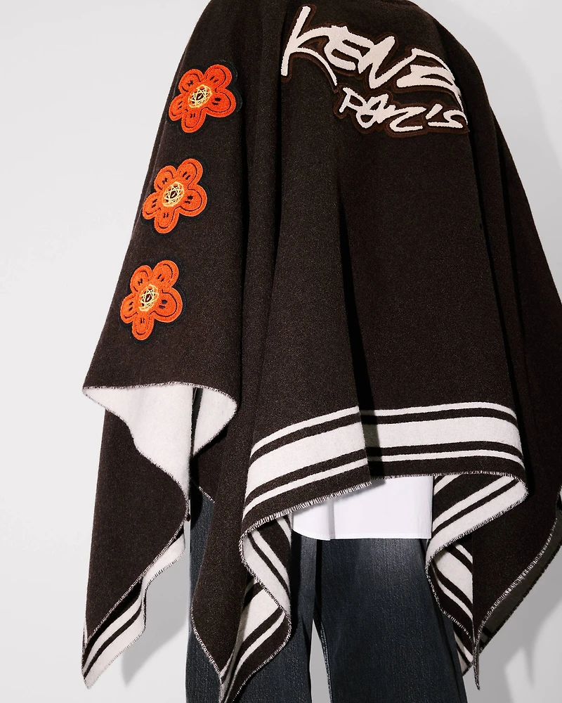 'Kenzo x Futura 2000' poncho in wool