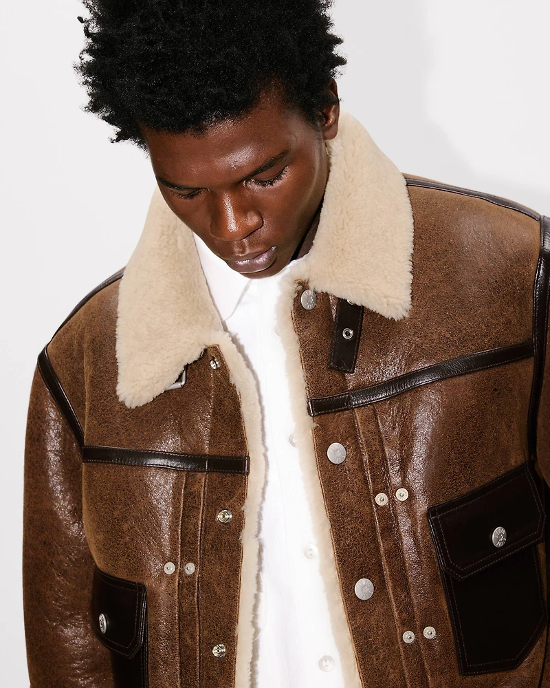 Genderless shearling trucket jacket