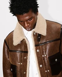 Genderless shearling trucket jacket