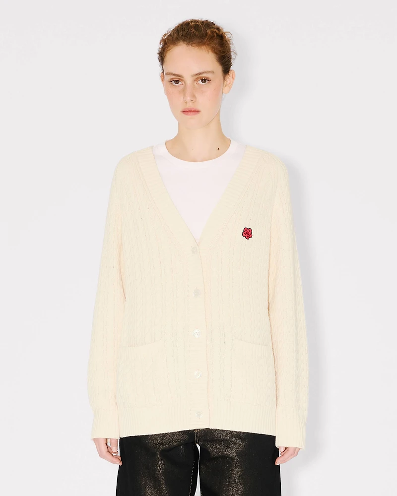 'Boke Flower' loose knit cardigan cotton and wool