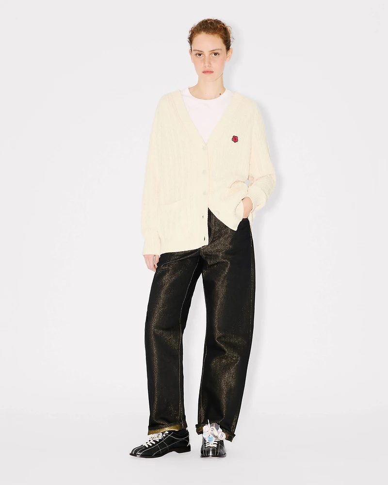 'Boke Flower' loose knit cardigan cotton and wool