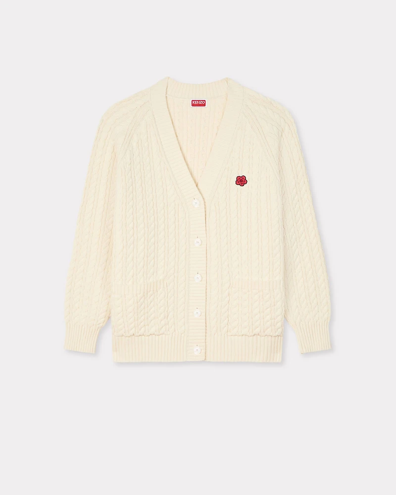 'Boke Flower' loose knit cardigan cotton and wool