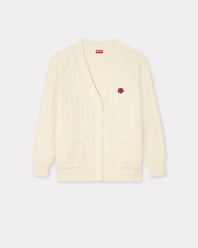 'Boke Flower' loose knit cardigan cotton and wool