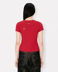 Multi 'Boke Flower' embroidered T-shirt cotton