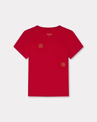 Multi 'Boke Flower' embroidered T-shirt cotton