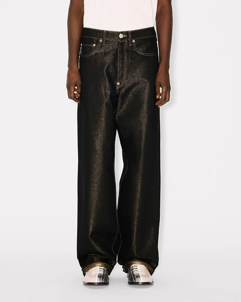 Turn up wide fit jeans japanese denim