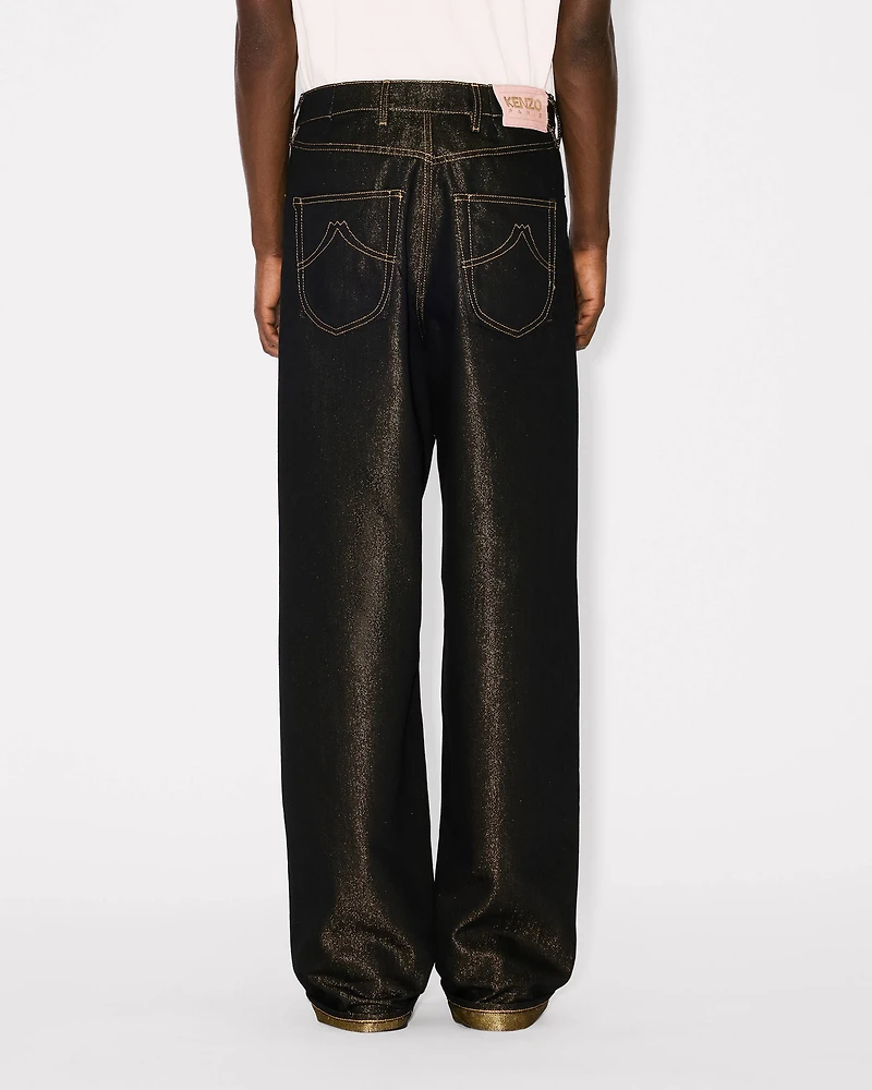 Turn up wide fit jeans japanese denim