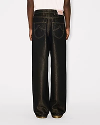 Turn up wide fit jeans japanese denim