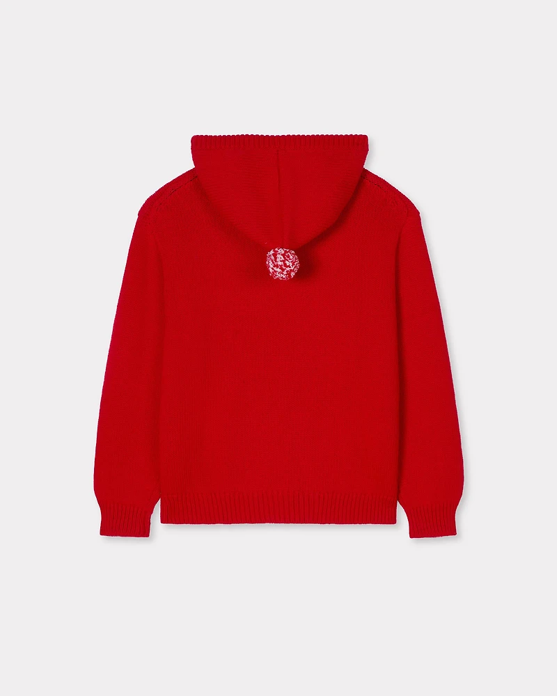 'KENZO Winter Holidays' embroidered hoodie cardigan cotton and wool