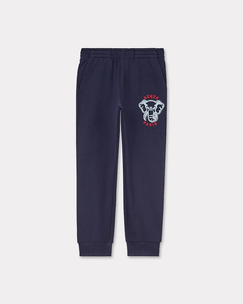 Embroidered cotton jogging bottoms