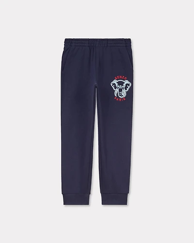 Embroidered cotton jogging bottoms