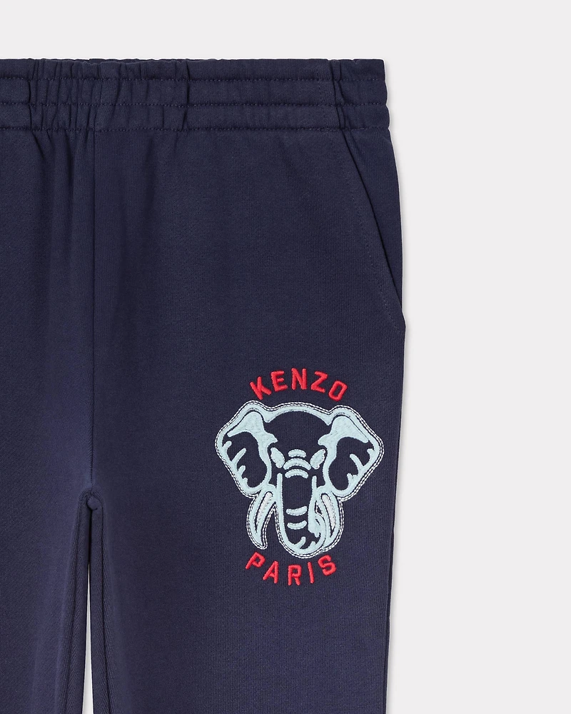 Embroidered cotton jogging bottoms